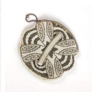 Antique Vintage Micro Beaded Hand Strap Mini Clutch Purse 1920s
